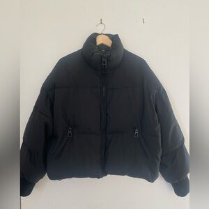 Women’s Black Winter Cropped Puffer Jacket Coat Short Warm Quilted Jacket